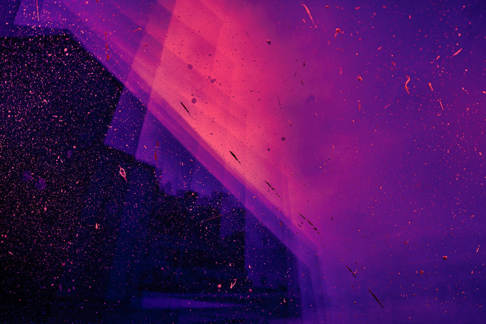 neon pink and purple light particles