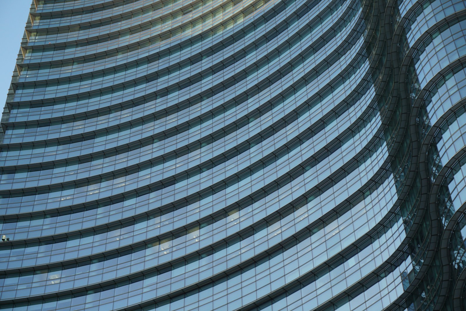 white and black glass building