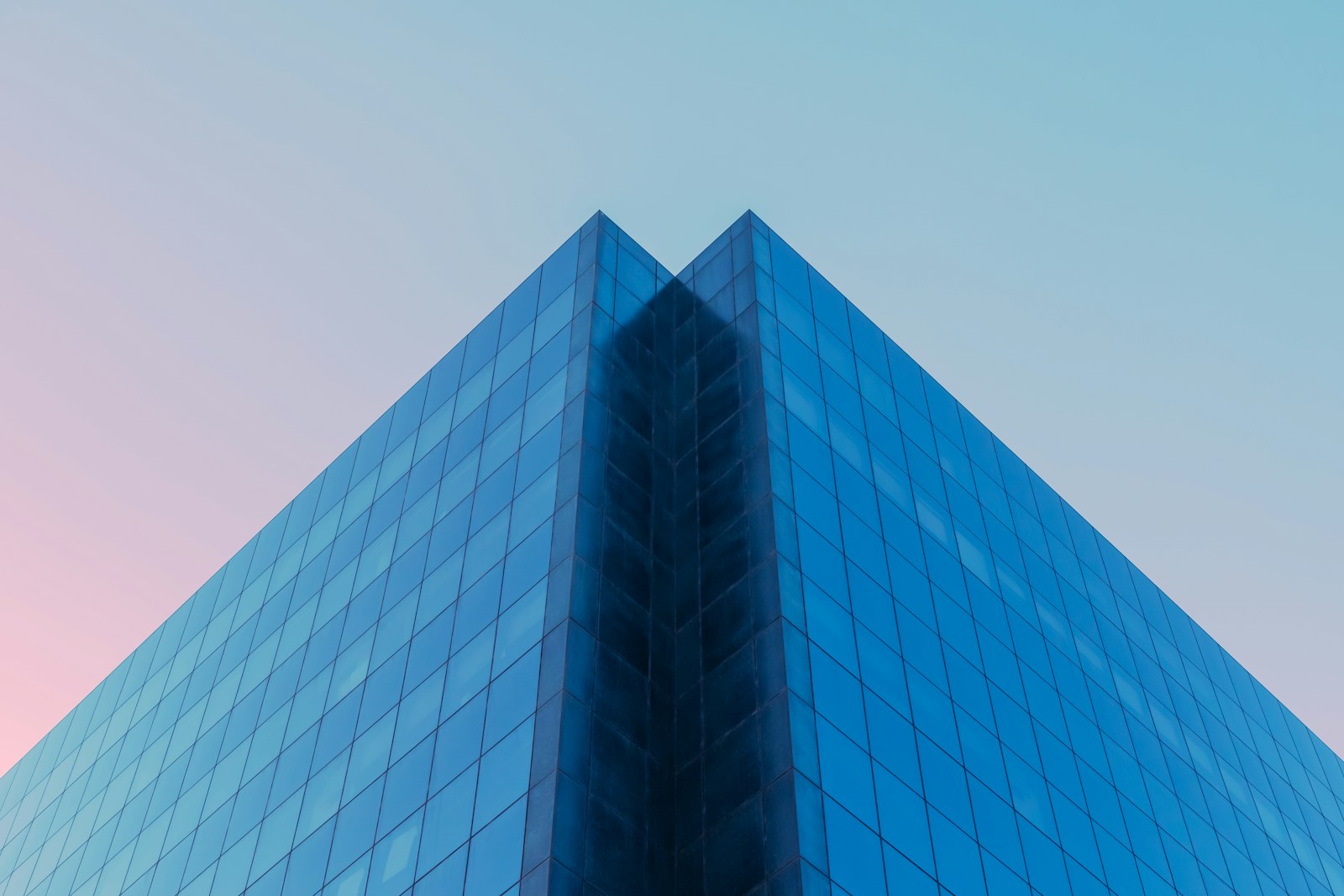 blue and white concrete building